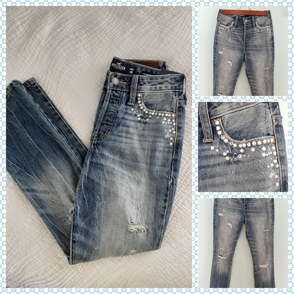 Hollister Denim - HOLLISTER Distressed Rhimestone Jeans